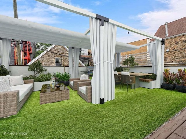 1229 N Cleaver St Unit 1, Chicago, IL 60642 - view of grassy yard with outdoor lounge area