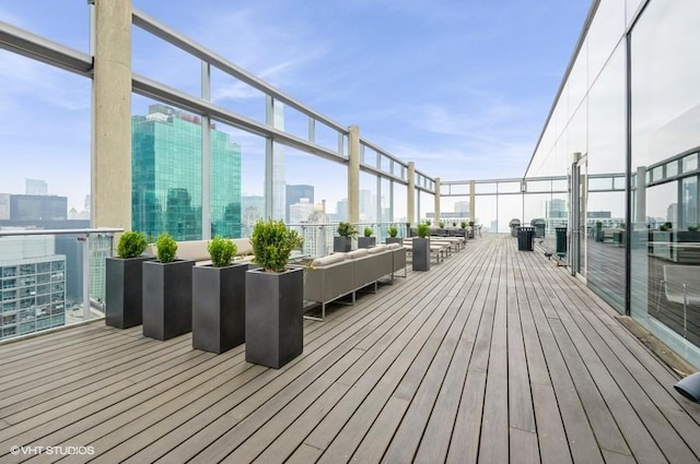 600 N Fairbanks Ct Unit 1707, Chicago, IL 60611 - deck featuring a skyline view and an outdoor hangout area