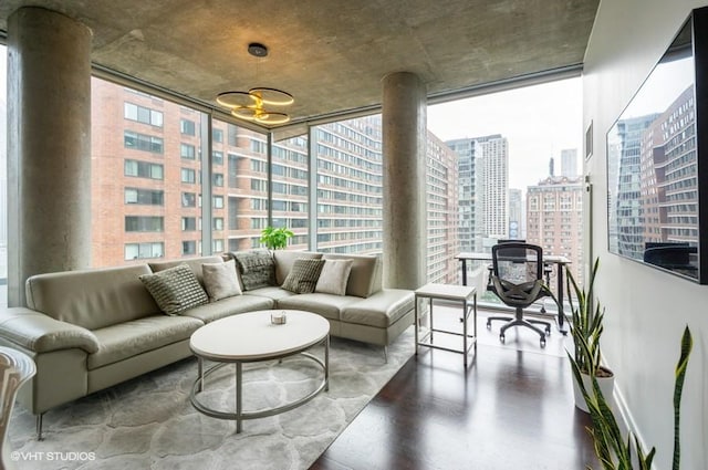 600 N Fairbanks Ct Unit 1707, Chicago, IL 60611 - living room featuring plenty of natural light and floor to ceiling windows