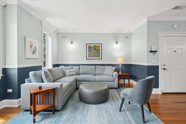 2338 W Roscoe St Unit 2E, Chicago, IL 60618 - living area with wood finished floors and ornamental molding