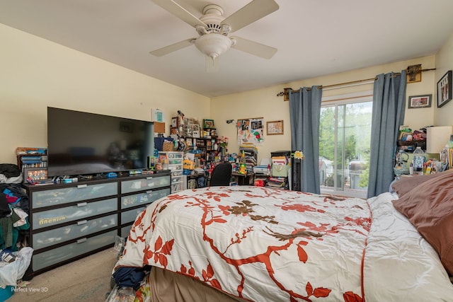 222 Oakwood Ln, Bloomingdale, IL 60108 - bedroom with carpet and ceiling fan