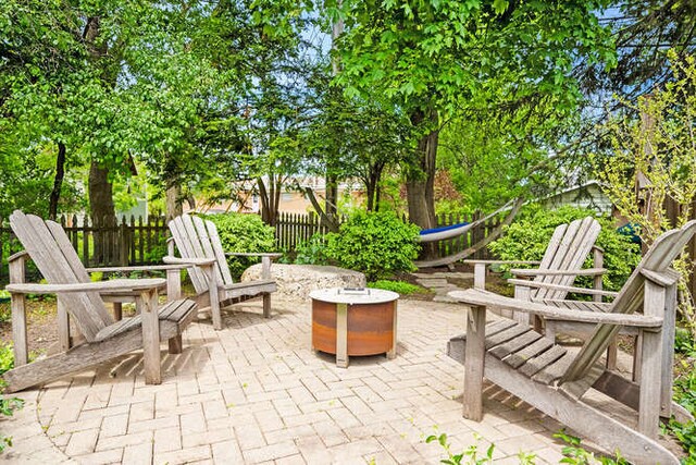 808 Maple Ave, Downers Grove, IL 60515 - view of patio / terrace featuring a fire pit