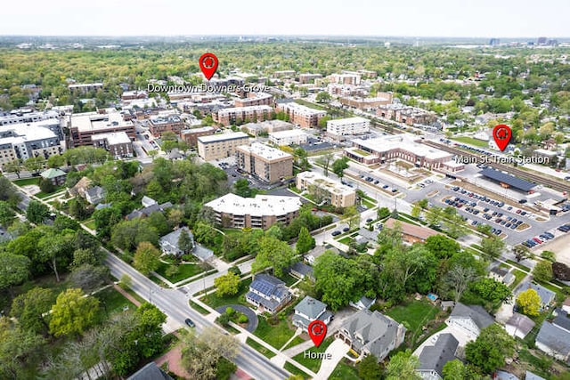 808 Maple Ave, Downers Grove, IL 60515 - aerial view of property and surrounding area with nearby urban area