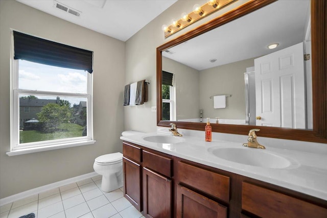 2585 Lambert Dr, Aurora, IL 60503 - bathroom with tile patterned flooring and double vanity