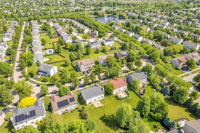 2585 Lambert Dr, Aurora, IL 60503 - aerial perspective of suburban area featuring a large body of water