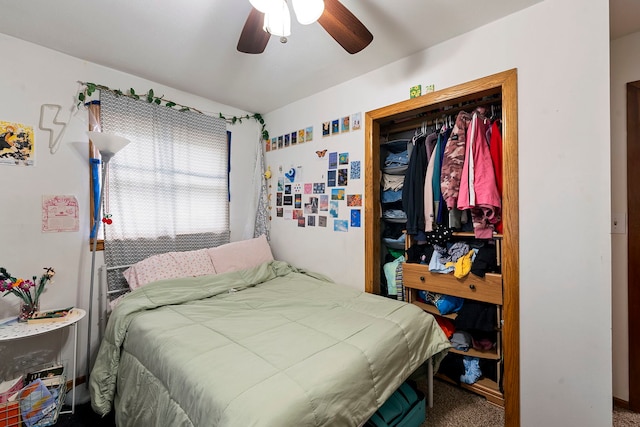 10608 Moody Ave, Chicago Ridge, IL 60415 - carpeted bedroom featuring a closet and ceiling fan