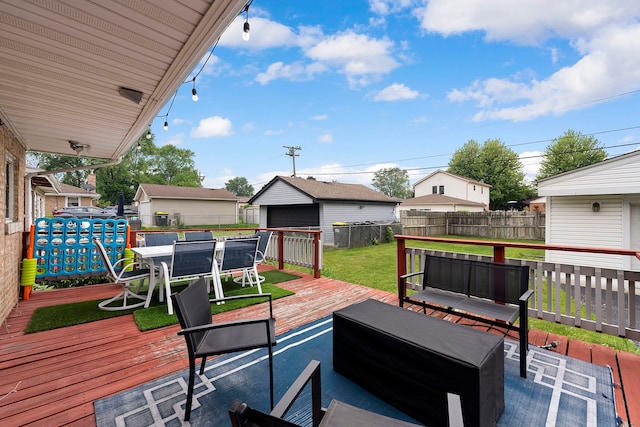 10608 Moody Ave, Chicago Ridge, IL 60415 - wooden deck featuring outdoor dining space and an outdoor living space