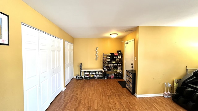2254 N Baldwin Way Unit 4A, Palatine, IL 60074 - hallway with wood finished floors and baseboards