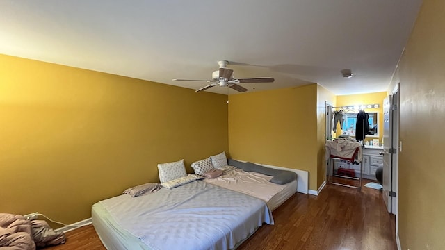 2254 N Baldwin Way Unit 4A, Palatine, IL 60074 - bedroom featuring wood finished floors and ceiling fan