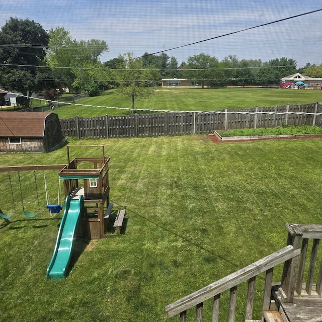 421 W 1st St, Stillman Valley, IL 61084 - view of yard featuring a playground