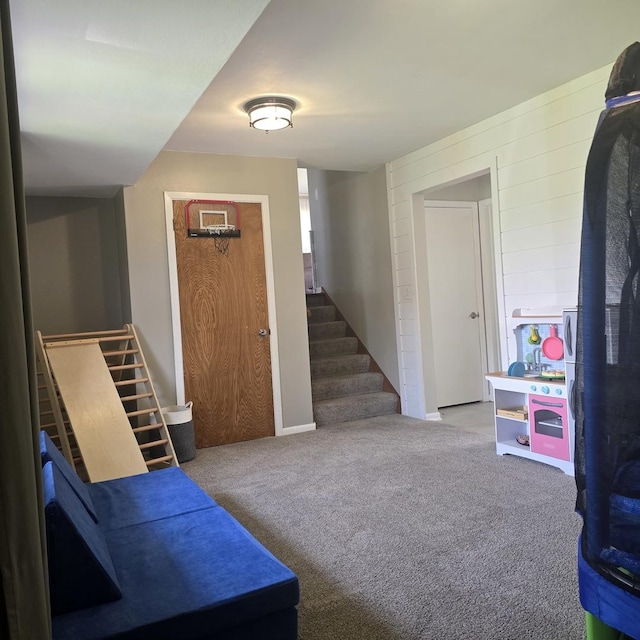 421 W 1st St, Stillman Valley, IL 61084 - rec room featuring carpet floors