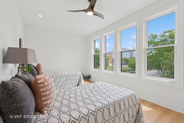 3300 S Giles Ave, Chicago, IL 60616 - bedroom with wood finished floors, ceiling fan, and recessed lighting