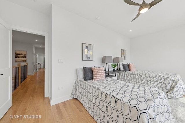 3300 S Giles Ave, Chicago, IL 60616 - bedroom featuring light wood finished floors, recessed lighting, and a ceiling fan