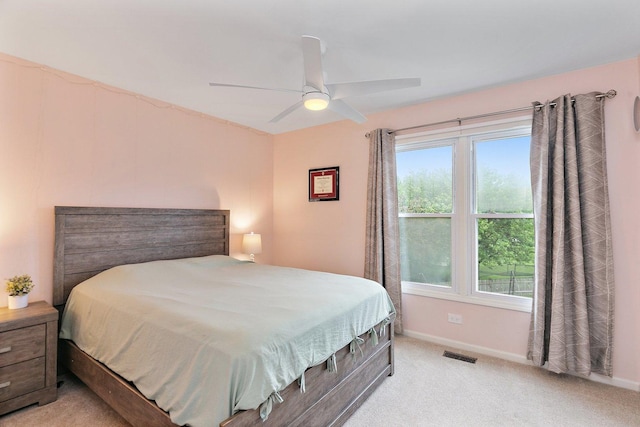 1560 Kensington Dr, Algonquin, IL 60102 - bedroom featuring baseboards, light colored carpet, and ceiling fan