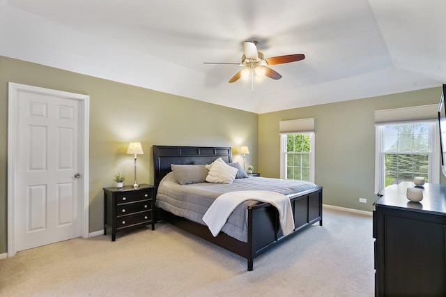 1560 Kensington Dr, Algonquin, IL 60102 - bedroom featuring light colored carpet, baseboards, and a ceiling fan