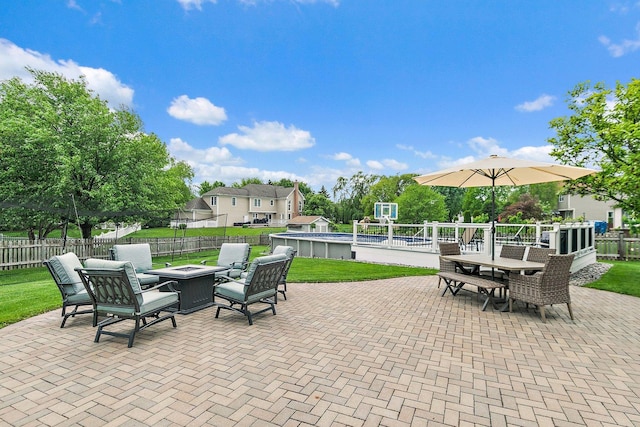 1560 Kensington Dr, Algonquin, IL 60102 - view of patio with a fire pit and outdoor dining area