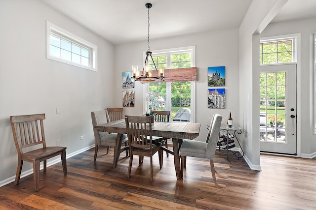 20142 Crystal Lake Way, Frankfort, IL 60423 - dining space with a chandelier, plenty of natural light, and wood finished floors