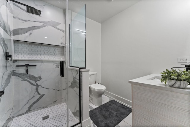 2705 Cuyler Ave, Berwyn, IL 60402 - full bath featuring marble finish floors, vanity, and a marble finish shower