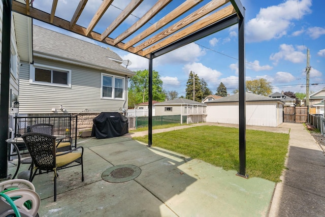 2705 Cuyler Ave, Berwyn, IL 60402 - fenced backyard featuring a grill, a patio, and a pergola