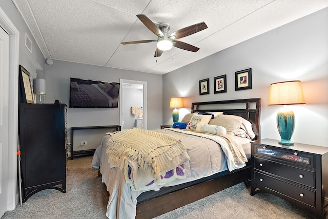 15713 Orlan Brook Dr Unit 97, Orland Park, IL 60462 - carpeted bedroom with a textured ceiling and a ceiling fan