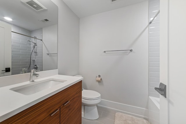1304 N Hoyne Ave Unit 1, Chicago, IL 60622 - bathroom with vanity, tile patterned floors, toilet, baseboards, and washtub / shower combination