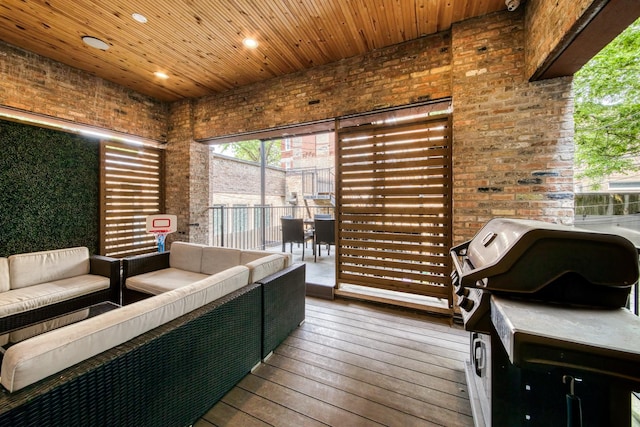 1304 N Hoyne Ave Unit 1, Chicago, IL 60622 - wooden deck featuring outdoor lounge area and a grill