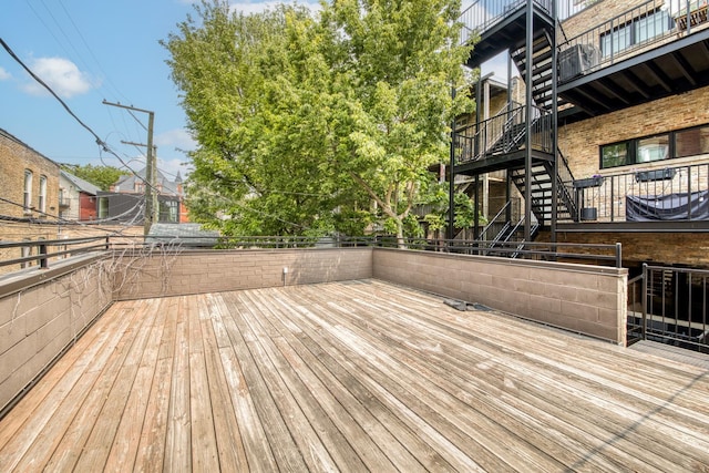 1304 N Hoyne Ave Unit 1, Chicago, IL 60622 - wooden terrace with stairs