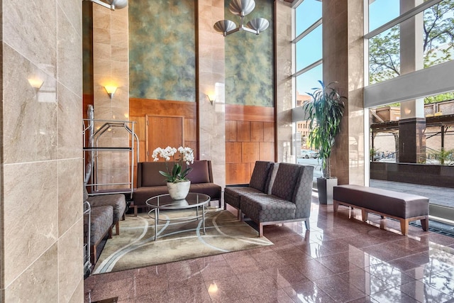 1122 N Clark St Unit 1710, Chicago, IL 60610 - building lobby with a towering ceiling and tile walls