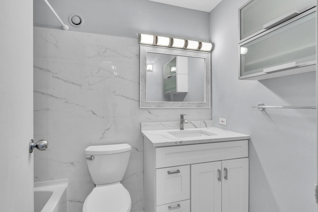 1122 N Clark St Unit 1710, Chicago, IL 60610 - full bathroom featuring vanity, toilet, and bathtub / shower combination