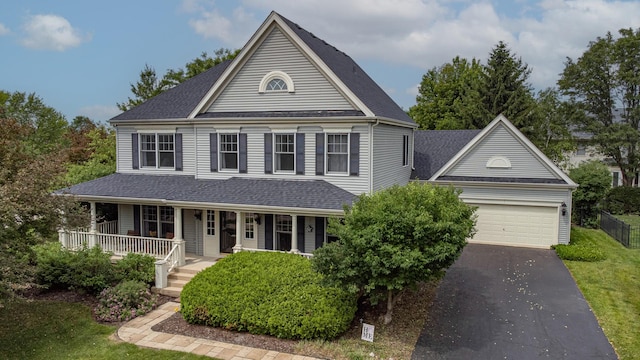 0S630 Hubbard Pl, Geneva, IL 60134 - view of front of house with a porch, driveway, a garage, and a shingled roof