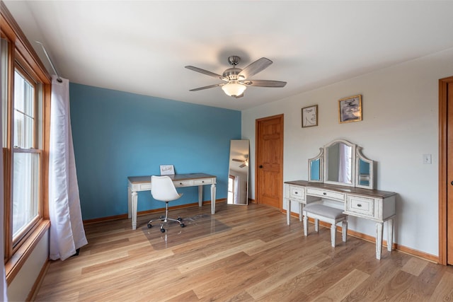 0S630 Hubbard Pl, Geneva, IL 60134 - office with ceiling fan and light wood finished floors