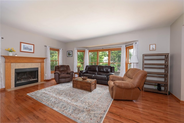 0S630 Hubbard Pl, Geneva, IL 60134 - living area featuring wood finished floors and a fireplace