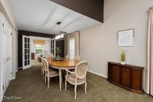 2609 Dougall Rd, Joliet, IL 60433 - dining space with carpet, french doors, and baseboards