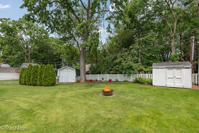 2609 Dougall Rd, Joliet, IL 60433 - view of yard featuring an outdoor fire pit and view of scattered trees