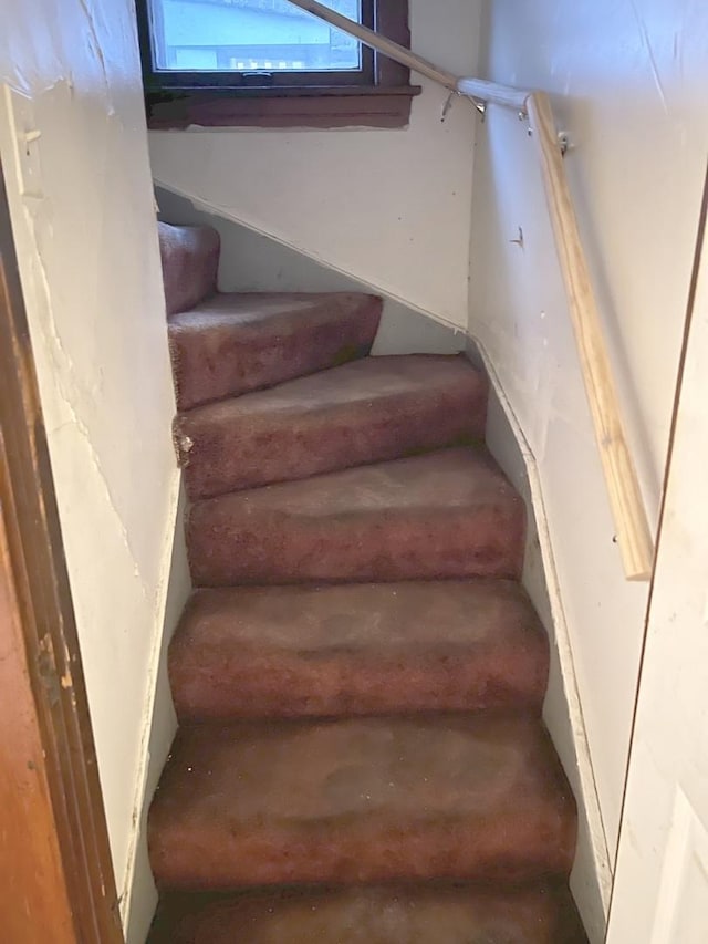 1511 N Linder Ave, Chicago, IL 60651 - staircase featuring rustic walls