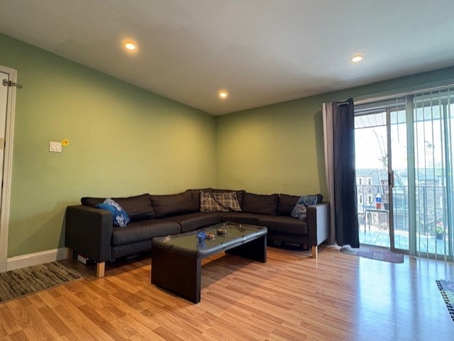 10811 S Keating Ave Unit 3Se, Oak Lawn, IL 60453 - living area with light wood-style flooring, recessed lighting, and baseboards