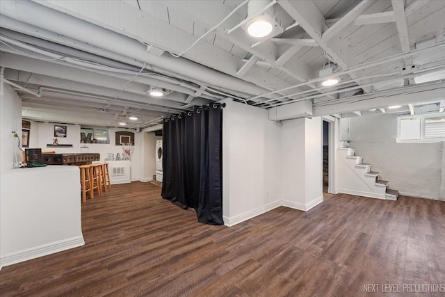 721 S Batavia Ave, Batavia, IL 60510 - basement featuring stairs and wood finished floors