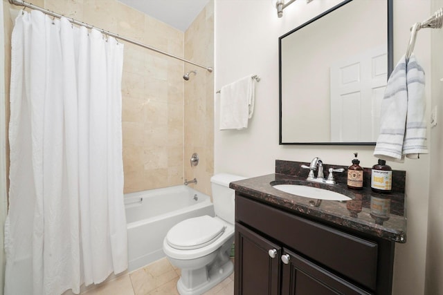 851 W Fletcher St Unit 2, Chicago, IL 60657 - full bathroom featuring toilet, shower / bathtub combination with curtain, vanity, and tile patterned flooring