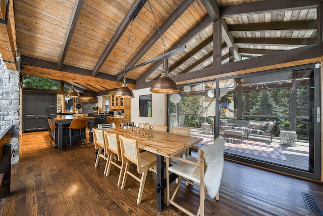 4N650 Pheasant Run Dr, Saint Charles, IL 60175 - dining space featuring wood finished floors and wood ceiling