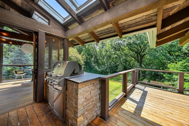 4N650 Pheasant Run Dr, Saint Charles, IL 60175 - wooden deck with exterior kitchen