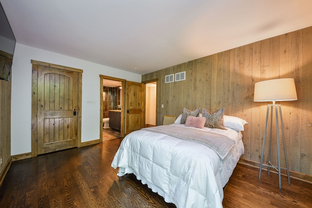 4N650 Pheasant Run Dr, Saint Charles, IL 60175 - bedroom featuring wood finished floors, wood walls, and ensuite bath