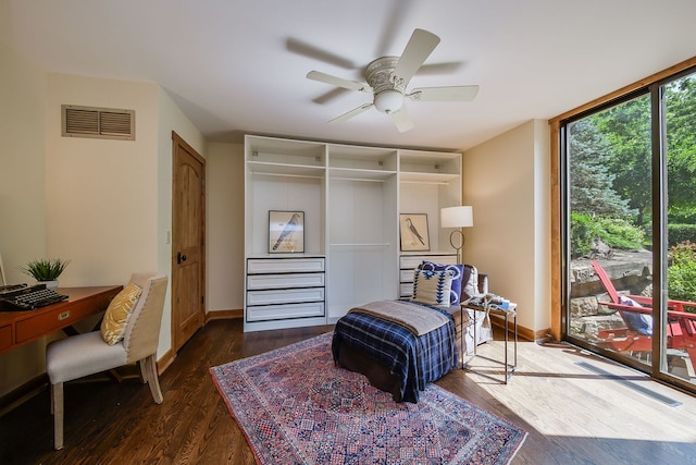 4N650 Pheasant Run Dr, Saint Charles, IL 60175 - living area featuring ceiling fan, wood finished floors, and a desk