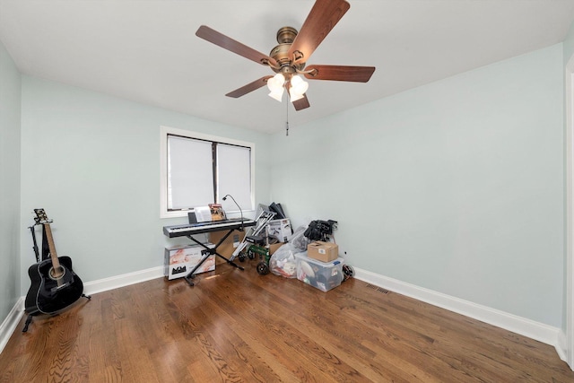 7510 Lorel Ave, Burbank, IL 60459 - misc room featuring ceiling fan and wood finished floors
