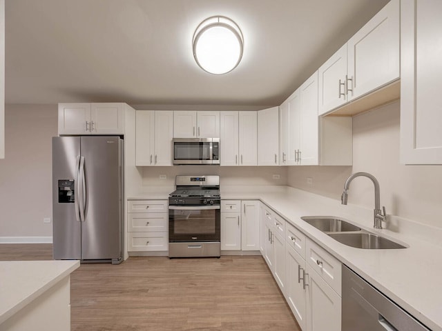 10 Cedar Creek Ct Unit A-10, Palos Heights, IL 60463 - kitchen with appliances with stainless steel finishes, a sink, white cabinetry, light countertops, and light wood-type flooring