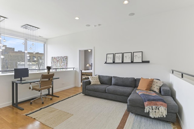1615 N Wolcott Ave Unit 204, Chicago, IL 60622 - home office with wood finished floors, baseboards, and recessed lighting
