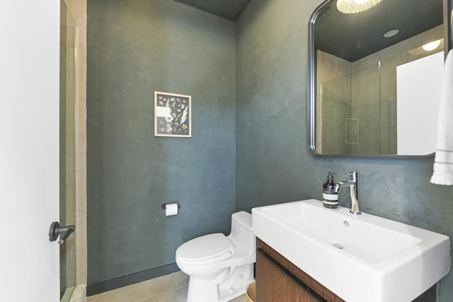 1615 N Wolcott Ave Unit 204, Chicago, IL 60622 - bathroom with vanity, toilet, and tile patterned flooring