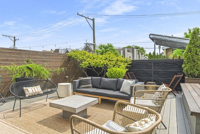 1615 N Wolcott Ave Unit 204, Chicago, IL 60622 - wooden deck featuring an outdoor living space
