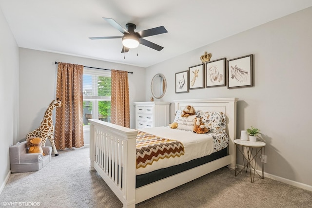 0N611 W Weaver Cir, Geneva, IL 60134 - bedroom featuring carpet, baseboards, and ceiling fan