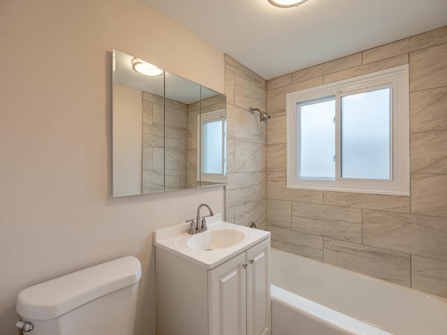 640 Enterprise Rd, Chicago Heights, IL 60411 - bathroom featuring toilet, vanity, and bathing tub / shower combination