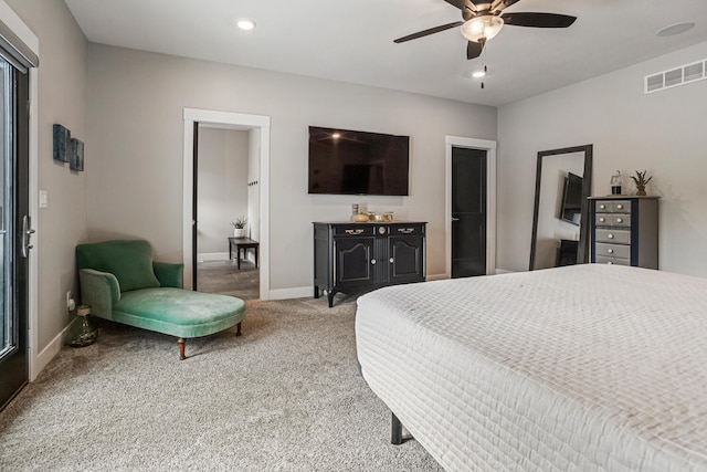 4203 Curtis Meadow Dr, Champaign, IL 61822 - bedroom featuring carpet, recessed lighting, and ceiling fan